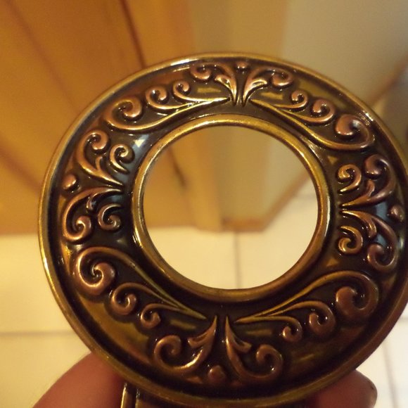 WOMEN'S CHICO'S COTTON JACQUARD BELT-Tan and Blue-Cotton Jacquard Diamond -M/L - Picture 3 of 9